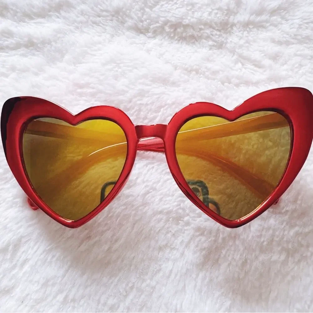 Addison Red Heart-Shaped Sunglasses - Picture 2 of 13